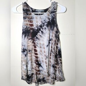Women's Coin 1804 Tie Die Button Back Sleeveless Tank Top, Size Small